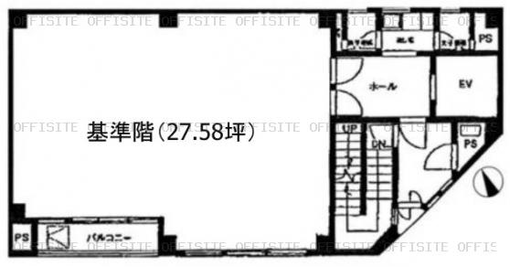 ユニオン小石川第二ビルの基準階平面図