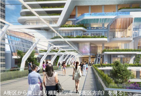 渋谷二丁目西地区再開発　横断デッキ