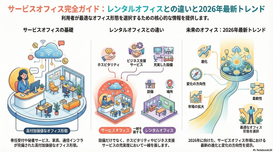 サービスオフィスとは？完全ガイド〜レンタルオフィスとの違いと2026年最新トレンド〜