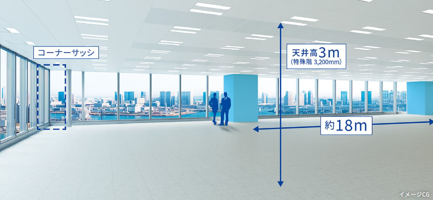 BLUE FRONT SHIBAURA　TOWER S　貸室内イメージCG