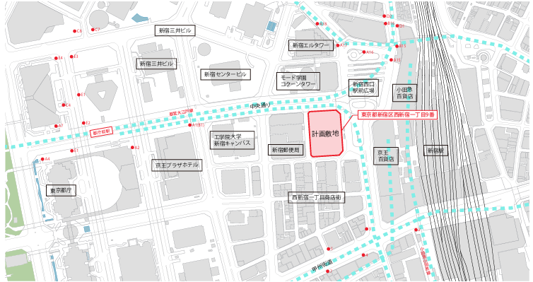 （仮称）明治安田生命新宿ビル　案内図