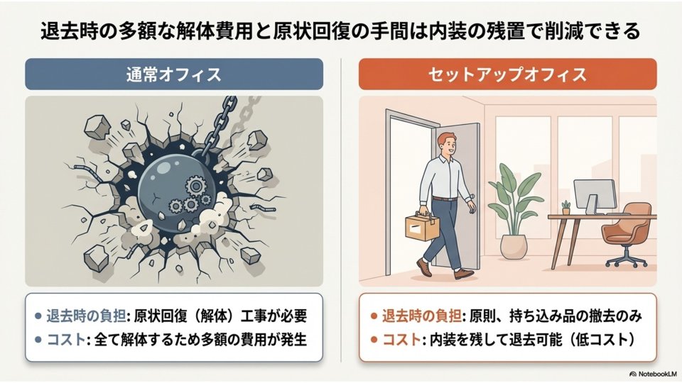 退去時の多額な解体費用と原状回復の手間は内装の残置で削減できる