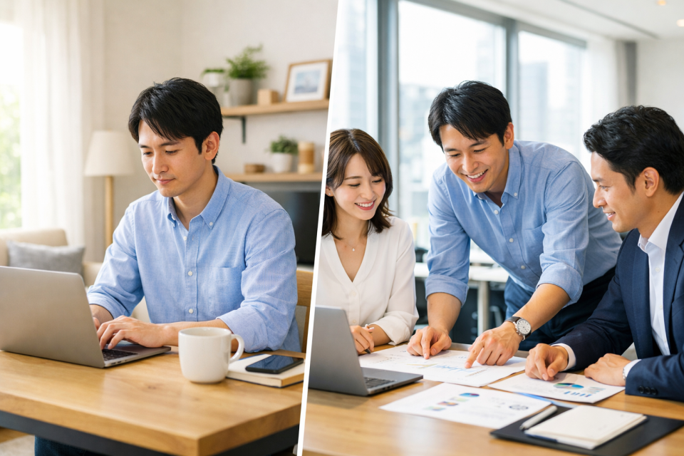 ハイブリッドワーク対応オフィスの作り方|出社率・席数・レイアウトの考え方