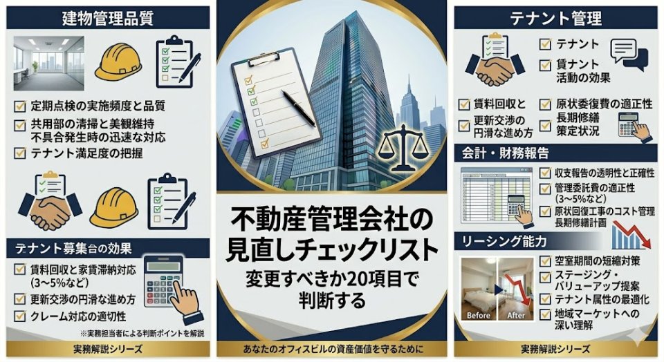 不動産管理会社の見直しチェックリスト|変更すべきか20項目で判断する