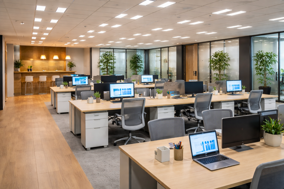 オフィスの照明計画・LED照明のイメージ