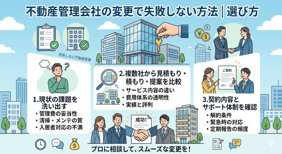不動産管理会社の変更で失敗しない方法|選び方・切替手順・トラブル対策を実務解説