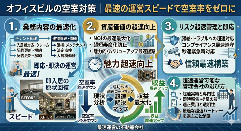 オフィスビルの空室対策|テナントが決まるビルの共通点とセットアップ・バリューアップ戦略