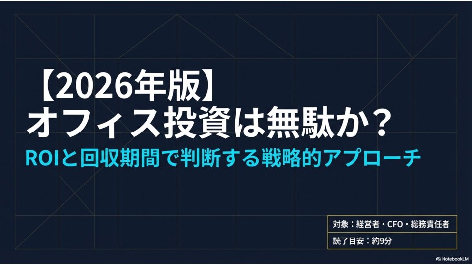 【2026年版】オフィス投資は無駄か?ROIと回収期間で判断する方法