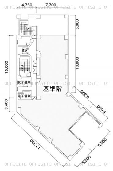 雅光園ビルの基準階平面図