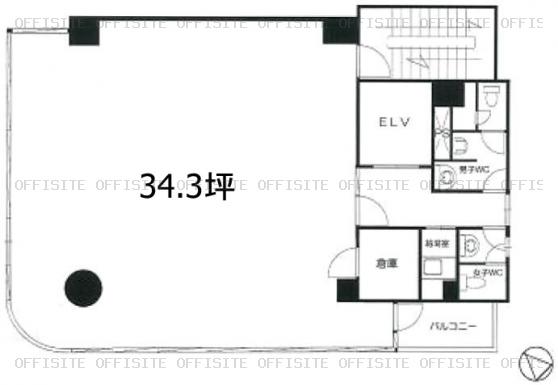 NSビル26の基準階(2階～5階) 平面図
