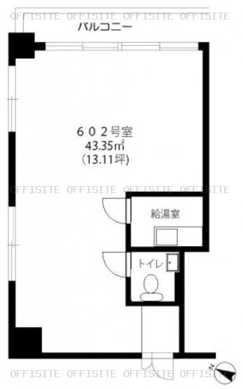 麹町駅プラザの602号室 平面図