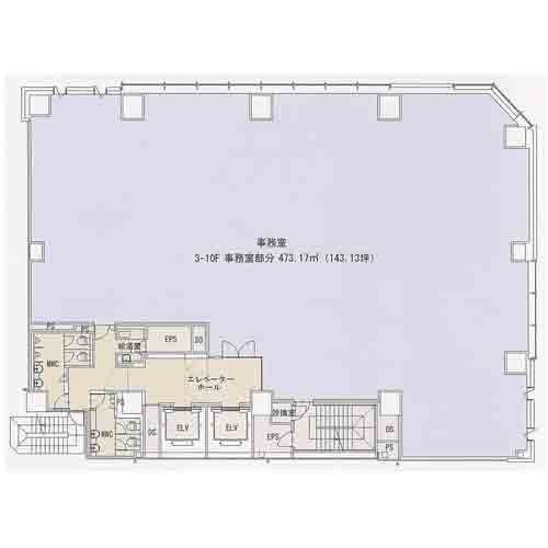 日本橋Dスクエアビル8F 間取り図