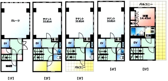 センチュリーホーム日本橋浜町1F～5F 間取り図