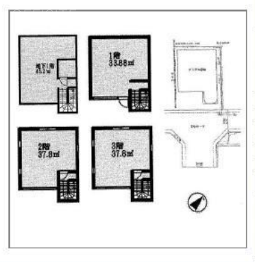 アトラス原宿ビルB1F～3F 間取り図