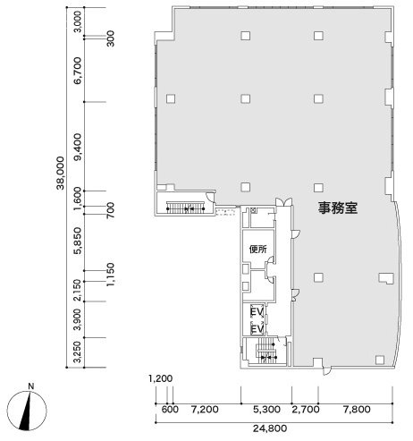 牛込食糧ビル2F 間取り図