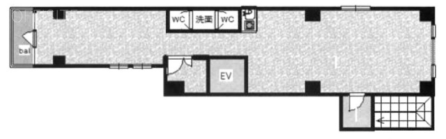 尾羽澤(オバザワ)ビル2F 間取り図