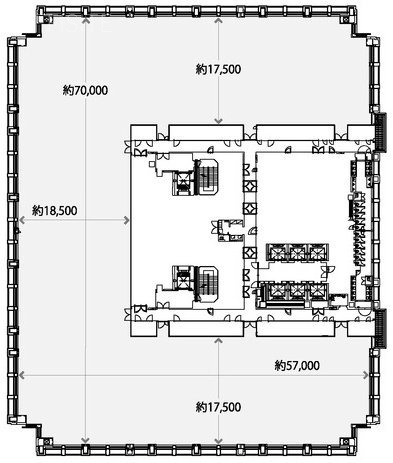 大手門タワー17F 間取り図