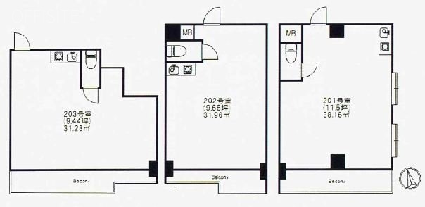 代官山眺めのいい家B1F 間取り図