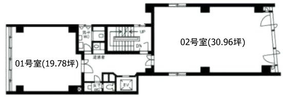 横川ビル1F～2F 間取り図