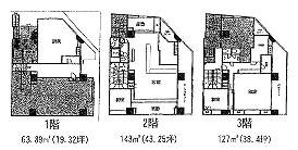 パステルコート神田岩本町ビル1F～3F 間取り図