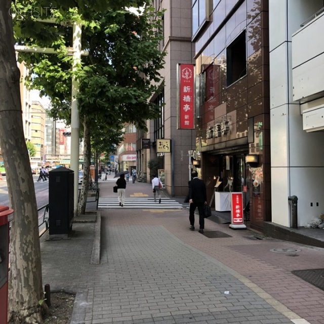 新橋アオヤギビル ビル前面道路