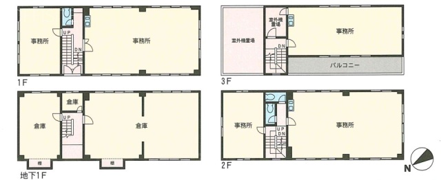 柴田ビルB1F~3F 間取り図