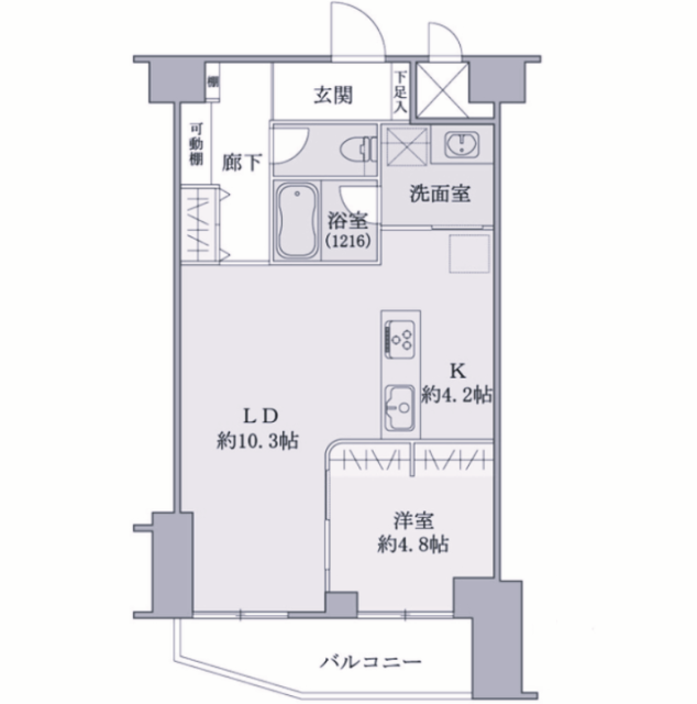 東建ニューハイツ市ヶ谷1F 間取り図