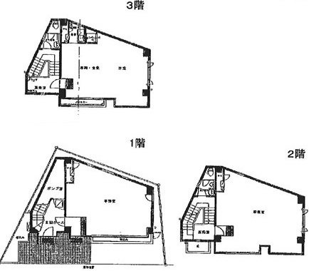 KHK神宮前ビル1F～3F 間取り図