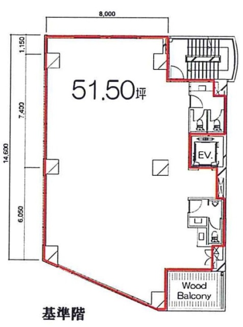 No.R日本橋茅場町ビル7F 間取り図