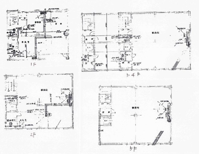 笹ビル1F～5F 間取り図