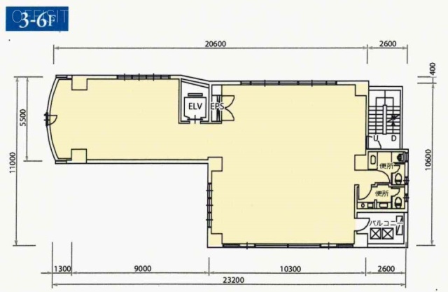 京橋中央ビル6F 間取り図