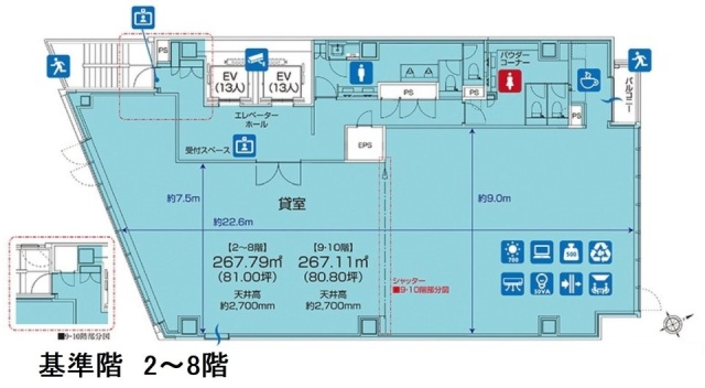 VPO京橋宝町1F～10F 間取り図