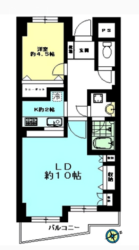 シャルマンコーポ恵比寿103 間取り図