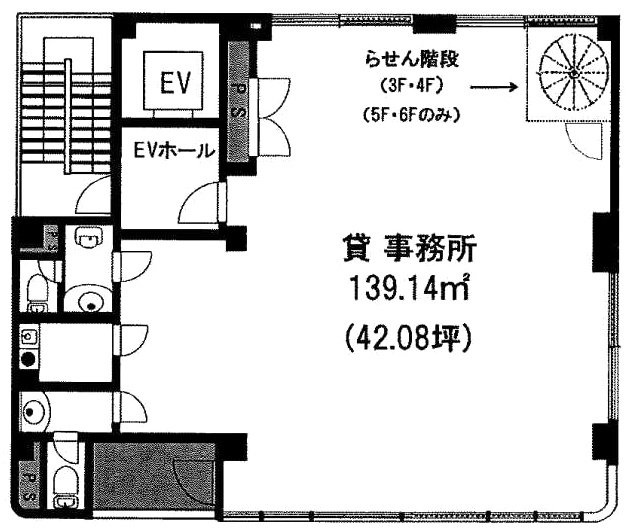 オーク飯田橋ビル3F～4F 間取り図