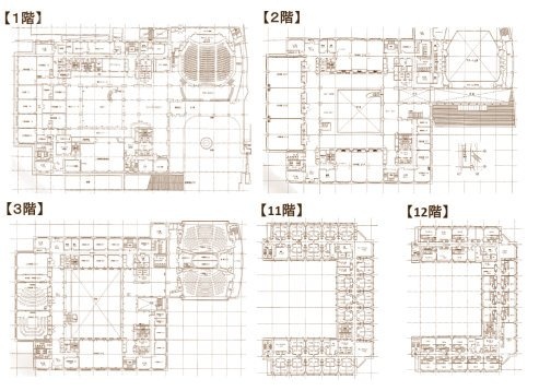 横浜ビジネスパーク(YBP)横浜ラーニングセンターB1F～12F 間取り図