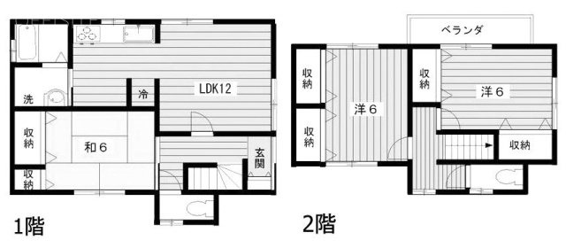 新町2丁目Y邸1F～2F 間取り図