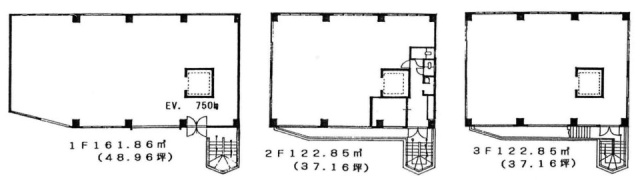 教文社ビル1F～3F 間取り図