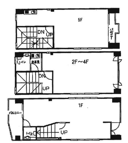 北沢産業ファルコンビル1F～5F 間取り図