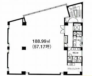 池袋ウエストビル2F 間取り図