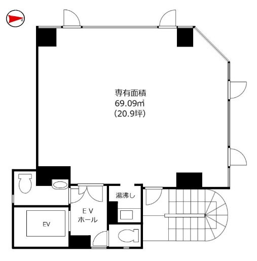 飯田橋エルシスビル4F 間取り図