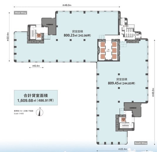 イースト21タワー5F 間取り図