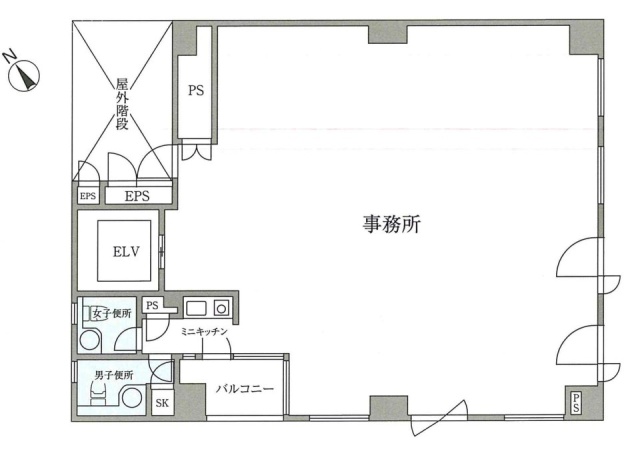 ルート浜町5F 間取り図