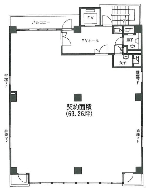 築地FTSビル1F 間取り図