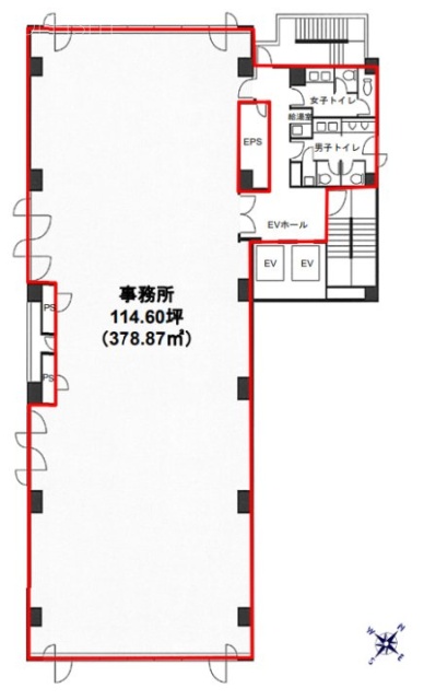 築地616ビル7F 間取り図