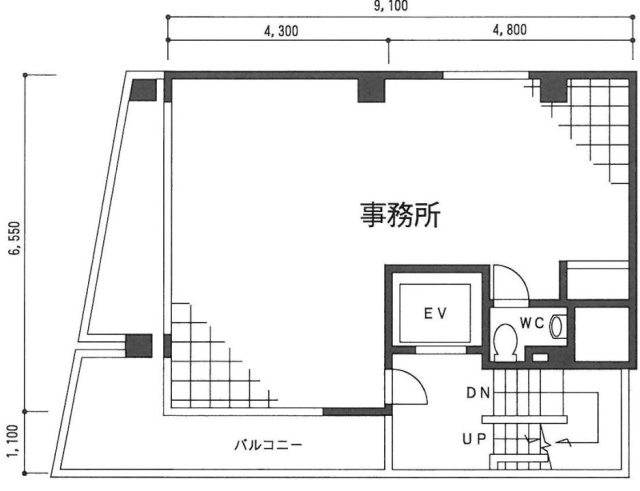 共同計画市谷薬王寺ビル4F 間取り図