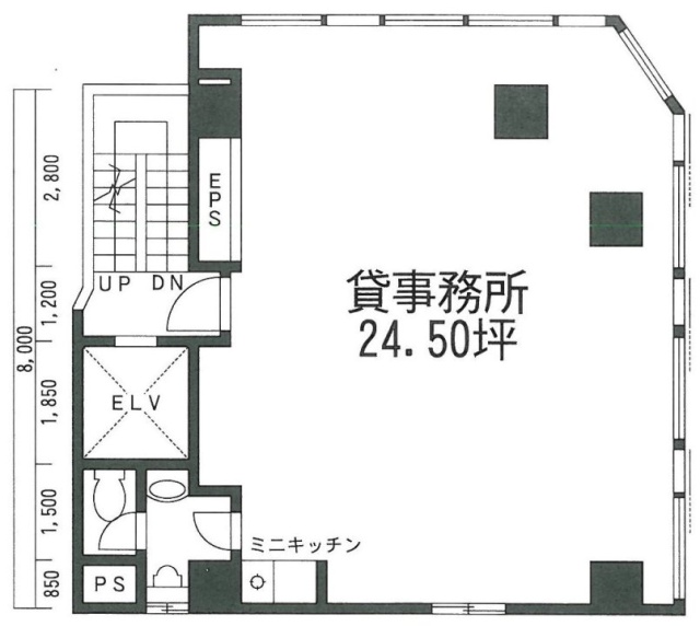 赤坂片山ビル3F 間取り図