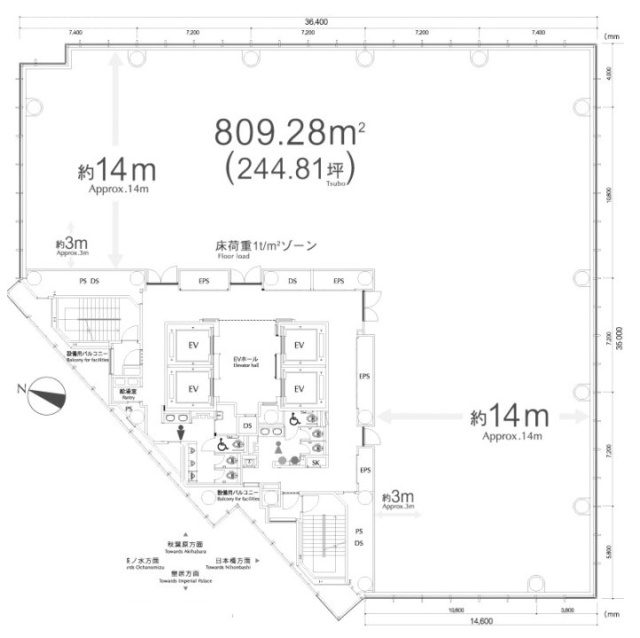 住友不動産神田ビル2号館8F 間取り図