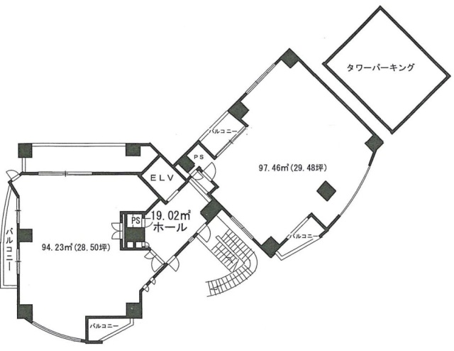 グリーンヒルズ河田町ビル302 間取り図