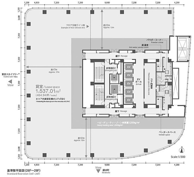 東京スカイツリーイーストタワー15F 間取り図