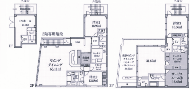 M RESIDENCEビル1F 間取り図